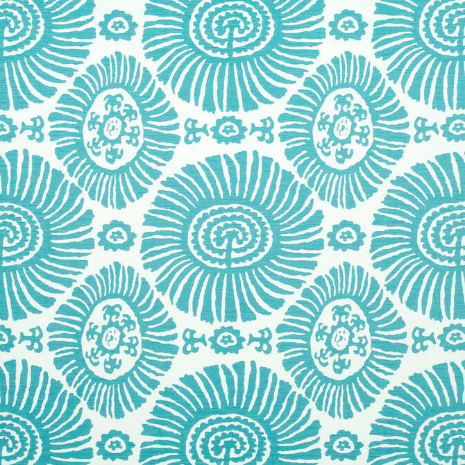 Solis Turquoise F910085 by Thibaut Fabric Thibaut Fabric Solis Turquoise F910085Fabric Tropics Fabric Book 52% Cotton, 48% Linen ITALY </p><p>Repeat: V: 12.5 54 - Fabric Carolina -