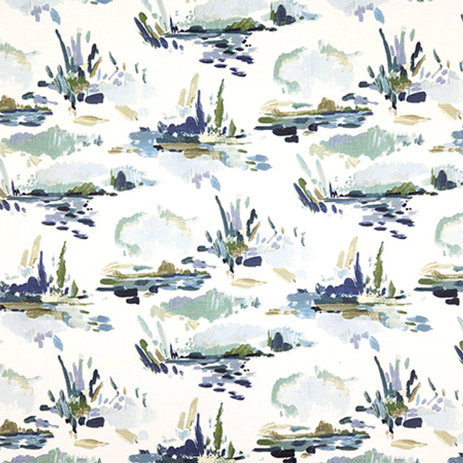 Palette Play Marine by Carole Designer Fabric Hidden Treasure 100% Cotton Spain 27" V, 13 1/2" H HD 54" - Swanky Fabrics -