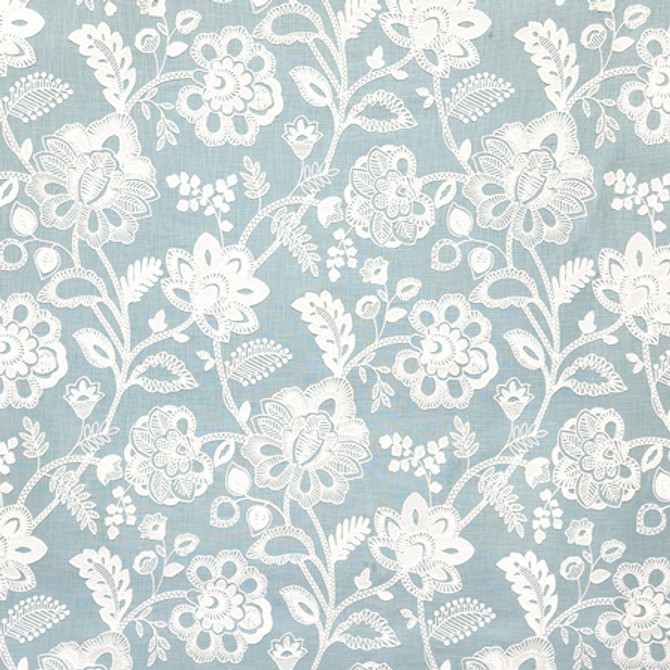 Made With Heart Spa by Carole Designer Fabric Misty Glen Base: 100% Cotton Embr: 62% Cotton, 38% Viscose India 30 1/2" V, 12 3/4" H HD 52 1/4"" - Swanky Fabrics -