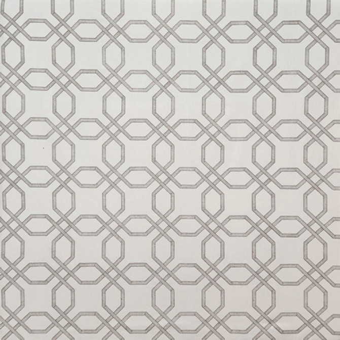 Conversation Grey by Carole Designer Fabric Neutral Ground Base: 68% Polyester, 21% Linen, 11% Cotton Embr: 60% Polyester, 25% Cotton, 15% Linen India 6 3/8" V, 6 3/4" H 51"" - Swanky Fabrics -