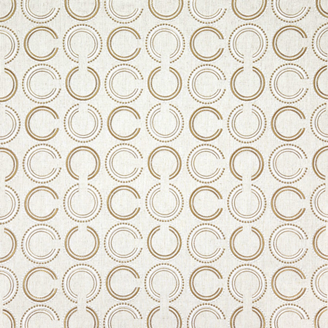 Full Circle Golden Rod by Carole Designer Fabric Neutral Ground 50% Polyester, 40% Cotton, 10% Linen China 11 1/2" V, 8 1/4" H 52 1/4"" - Swanky Fabrics -