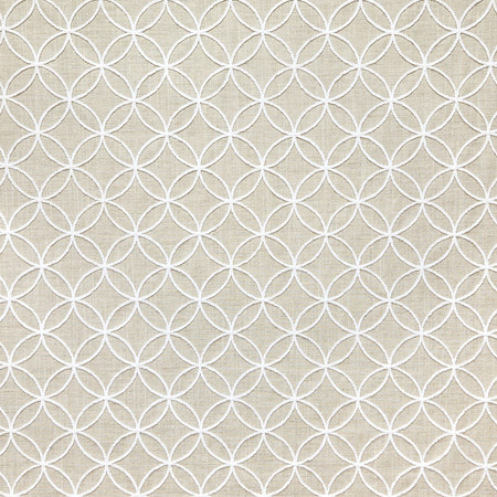 Instant Connection Flax by Carole Designer Fabric Neutral Ground 100% Polyester India 4 1/2" V, 4 1/2" H 53"" - Swanky Fabrics -