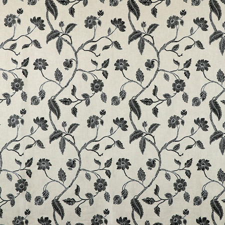 New Start Onyx by Carole Designer Fabric Neutral Ground Base:50% Polyester, 50% Cotton Embr:56% Polyester, 39% Cotton, 5% Viscose India 15" V, 12 1/2" H 50"" - Swanky Fabrics -