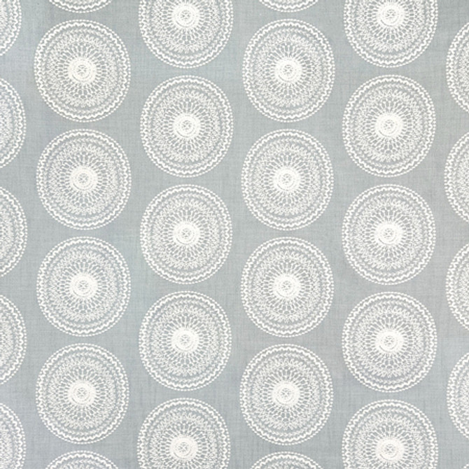 Abroad Chambray by Carole Designer Fabric Oasis Base: 75% Cotton,25% Polyester Embr: 50% Cotton, 50% Viscose India 9 1/2" V, 9" H HD 53" - Swanky Fabrics -