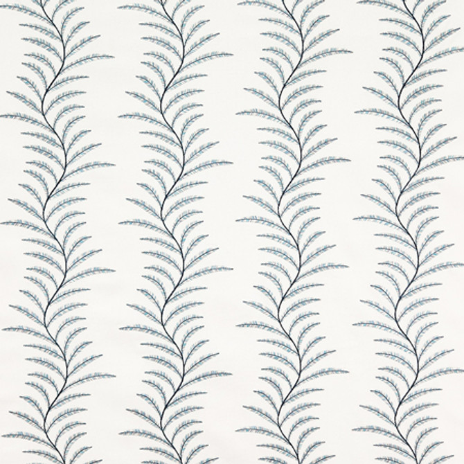 Bayside Bistro Ocean by Carole Designer Fabric Oasis Base: 100% Cotton Embr: 84% Cotton, 16% Viscose India 7 7/8" V, 8 5/8" H 51" - Swanky Fabrics -