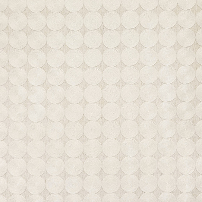 Clockwise Linen by Carole Designer Fabric Shape Shifter Base: 47% Poly, 23% Cotton, 15% Linen Embr: 100% Poly India 4 5/8" V, 4 5/8" H 51.5" - Swanky Fabrics -