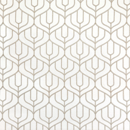 Counterpoint Natural by Carole Designer Fabric Shape Shifter Base: 71% Polyester, 29% Cotton Embr: 100% Polyester India 9" V, 9" H 53" - Swanky Fabrics -