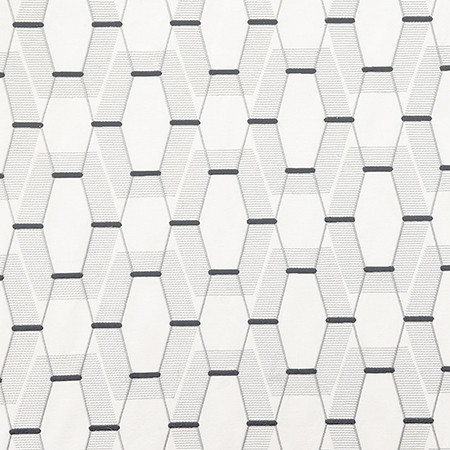 Lunch Date Grey by Carole Designer Fabric Shape Shifter Base: 60% Cotton, 40% Poly Embr: 100% Poly India 11 1/4" V, 8 3/4" H 52" - Swanky Fabrics -