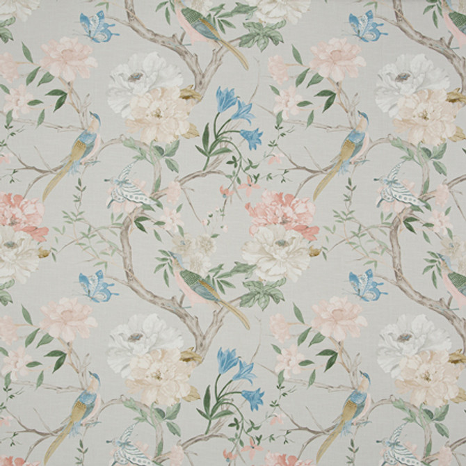 Bird Call Silk by Carole Designer Fabric Sunset Serenade 100% Cotton India 26 3/4" V, 27" H 55 1/2"" - Swanky Fabrics -