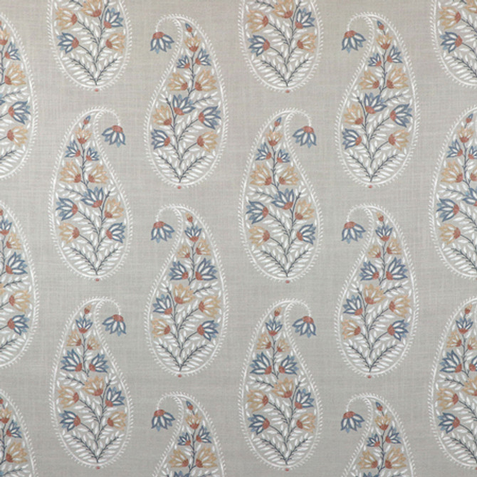 Drop Of Paisley Linen by Carole Designer Fabric Sunset Serenade 100% Polyester China 27" V, 13 1/2" H 54"" - Swanky Fabrics -