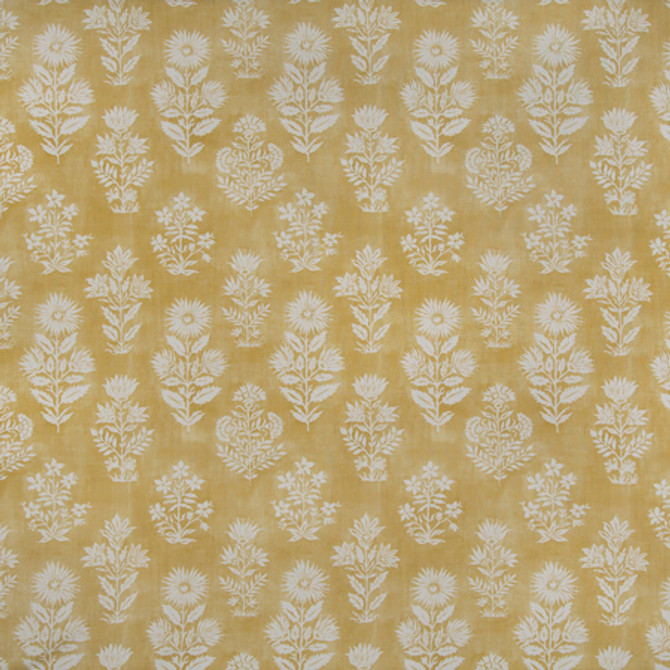 Place Of Honor Turmeric by Carole Designer Fabric Sunset Serenade 50% Cotton, 35% Viscose, 15% Linen India 19" V, 18" H 54"" - Swanky Fabrics -