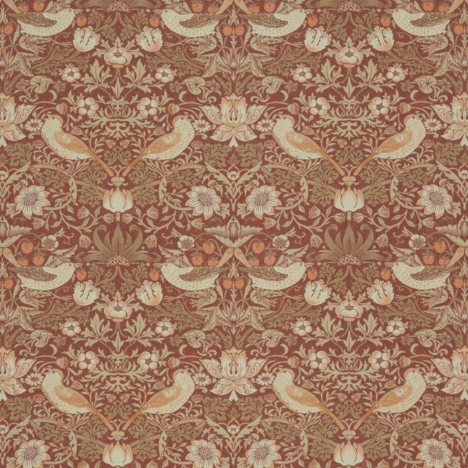7866 Strawberry Thief 1 Pepper by Wmah Fabric Wmah Fabric 7866 Strawberry Thief 1 PepperFabric WILLIAM MORRIS AT HOME KELMSCOTT GARDENS VOL 1 100%COT SPAIN </p><p>Repeat: H: 18.250, V: 20.375 55 in - Fabric Carolina -