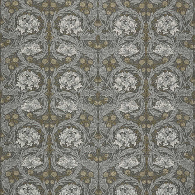 7860 African Marigold 2 Slate by Wmah Fabric Wmah Fabric 7860 African Marigold 2 SlateFabric WILLIAM MORRIS AT HOME KELMSCOTT GARDENS VOL 2 100%COT SPAIN </p><p>Repeat: H: 27.500, V: 16.125 55 in - Fabric Carolina -