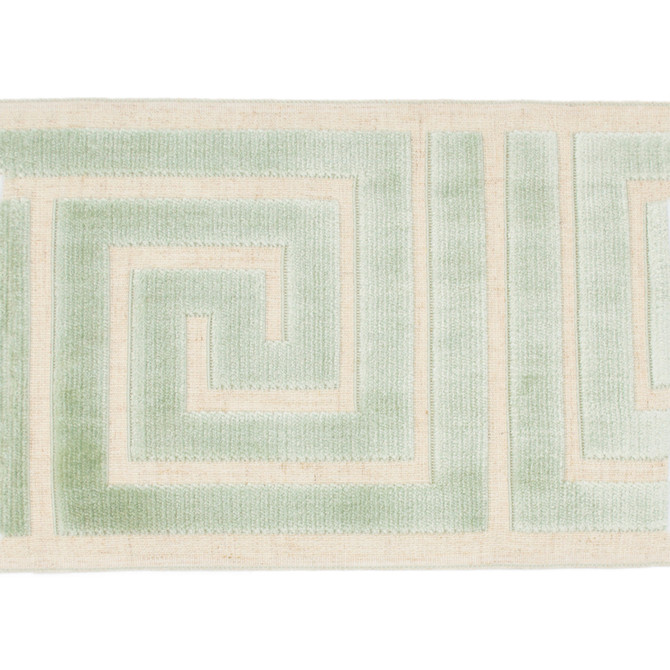 Sidewinder Tape Sea Green by Magnolia Designer Trim - 58% Rayon, 31% Poly, 11% Linen China Horizontal: 13.5 and Vertical: 7 - Swanky Fabrics -