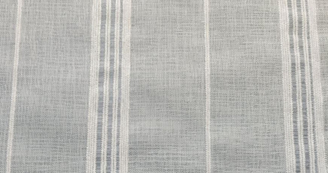 Casper Bleach White by Norbar Designer Fabric SHEER MADNESS 100% POLYESTER CHINA 3 1/2"H 118 - Swanky Fabrics -