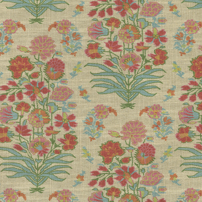 Jaipur Garden Gem 570060 by VILLA D'ASCOLI Designer Fabric - 75% cotton, 25% linen Pakistan 15000 Horizontal: 27 and Vertical: 25.25 54  - Swanky Fabrics -