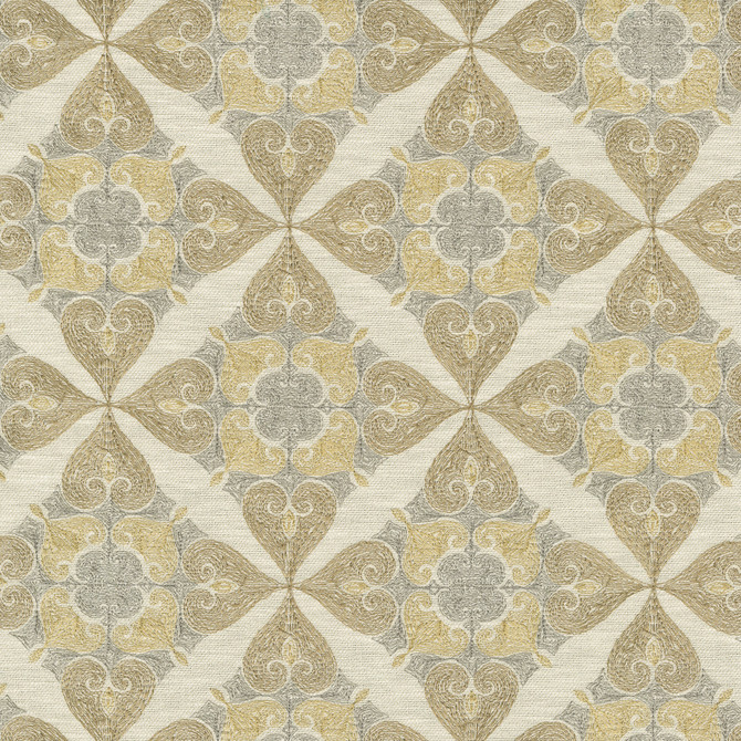 Oasis Emb. Chai 570031 by VILLA D'ASCOLI Designer Fabric - Base 72% polyester, 28% cotton / Emb. 100% polyester India 51000 Horizontal: 6.75 and Vertical: 6.27 56  - Swanky Fabrics -