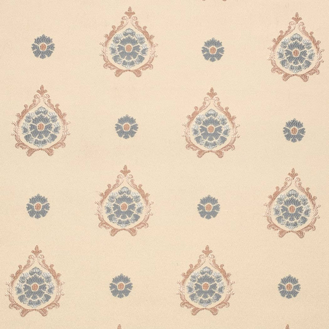 D4414 Aurora Chambray by Charlotte Designer Fabric Vintage Damask 100% Polyester Asia </p><p>Repeat: Horizontal 7.5" x Vertical 7" 54 Inches - Swanky Fabrics -