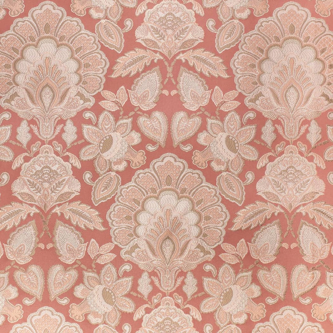 D4435 Felicity Coral by Charlotte Designer Fabric Vintage Damask 100% Polyester Asia </p><p>Repeat: Horizontal 14.75" x Vertical 18.25" 54 Inches - Swanky Fabrics -