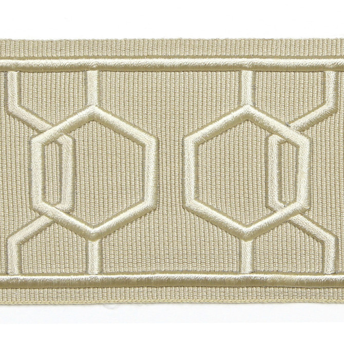 Dimensions Sand by Europatex Designer Fabric Crest & Dimensions 100% Polyester 2.90 inches - Swanky Fabrics -