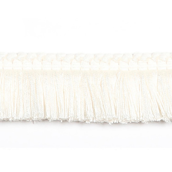 Hellenic Key Brushed Fringe Pearl by Europatex Designer Fabric Hellenic 97% Fibranne, 2% Polyester, 1% Nylon 1.25 inches - Swanky Fabrics -