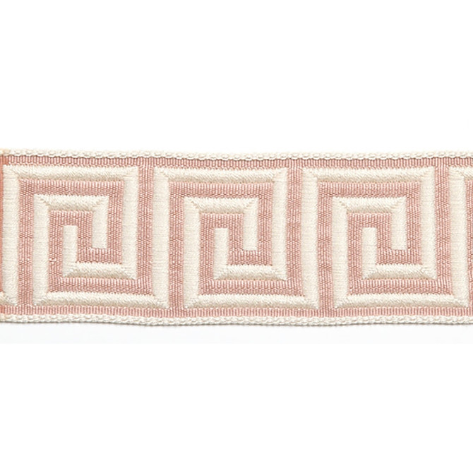 Hellenic Key Jacquard Tape Ballet Pink by Europatex Designer Fabric Hellenic 62% Fibranne, 38% Rayon 2.00 inches - Swanky Fabrics -
