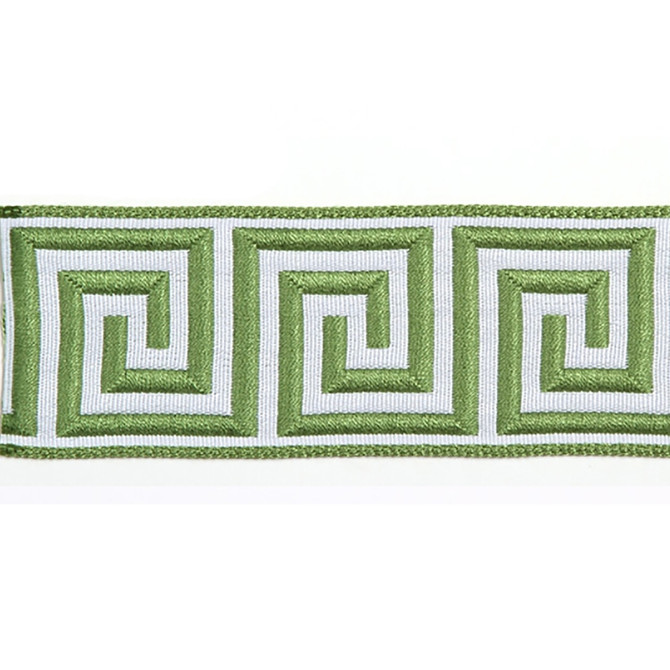 Hellenic Key Jacquard Tape Kiwi by Europatex Designer Fabric Hellenic 62% Fibranne, 38% Rayon 2.00 inches - Swanky Fabrics -