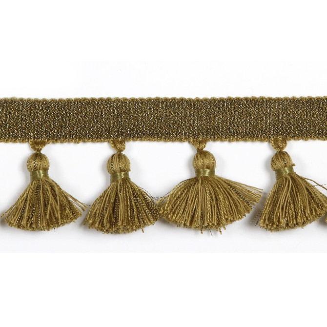 Hellenic Key Tassel Fringe Vintage Gold by Europatex Designer Fabric Hellenic 47% Fibranne, 44% Cotton, 9% Polyester 1.75 inches - Swanky Fabrics -