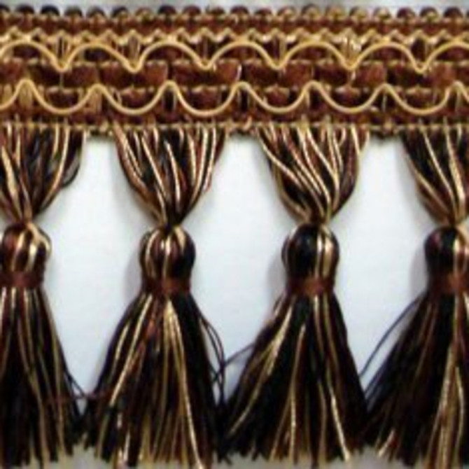 Malaga Java by Europatex Designer Fabric Malaga Tassel Fringe 1.5 3.50 inches - Swanky Fabrics -