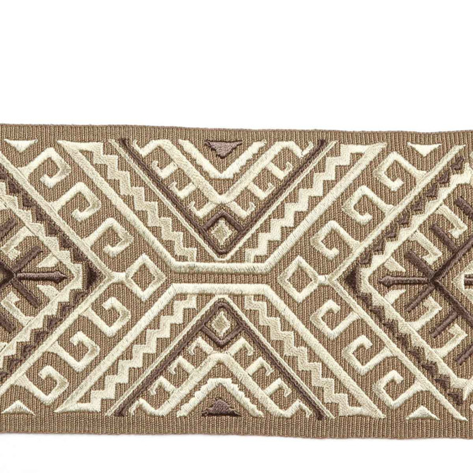 Vaduz Capuccino by Europatex Designer Fabric Tapes Galore 100% Polyester 6.25" 3.50 inches - Swanky Fabrics -