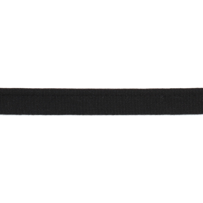 Versailles 1/4" Grosgrain Ribbon Lip Cord Black by Europatex Designer Fabric Versailles 64% Rayon, 34% Cotton, 2% Polyester 0.25 inches - Swanky Fabrics -