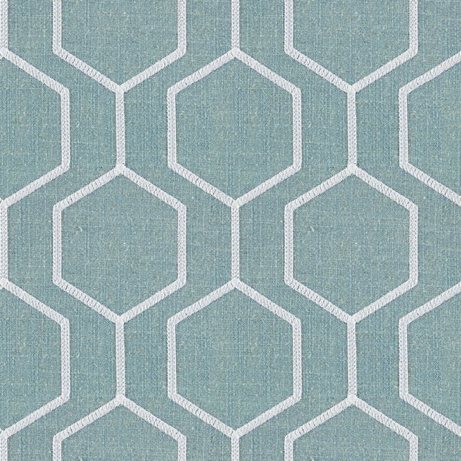 Socrates Hexagono Glacier by Europatex Designer Fabric Socrates 20% Linen, 45% Viscose, 35% Polyester 7.8" H, 7.8" V 56.00 inches - Swanky Fabrics -