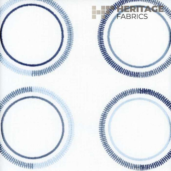 Halo Bluestone by Heritage Designer Fabric - Base-52% Poly 48% Cotton Emb-100% Poly India 12,000 Horizontal: 10.75" and Vertical: 9.25" 54" - Swanky Fabrics -