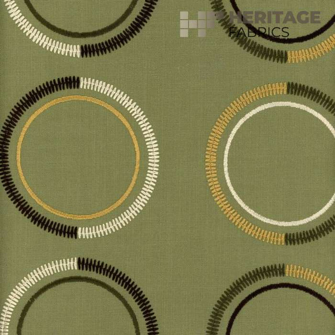 Halo Grass by Heritage Designer Fabric - Base-52% Poly 48% Cotton Emb-100% Poly India 12,000 Horizontal: 10.75" and Vertical: 9.25" 54" - Swanky Fabrics -