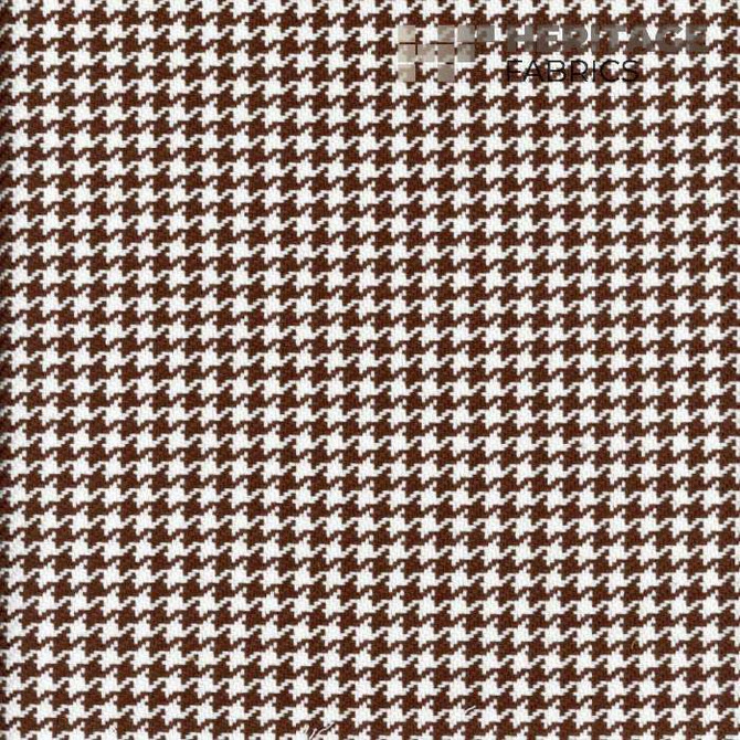 Houndstooth Chocolate by Heritage Designer Fabric - 100% Cotton India 20,000 Horizontal: 0.375" and Vertical: 0.375" 54" - Swanky Fabrics -