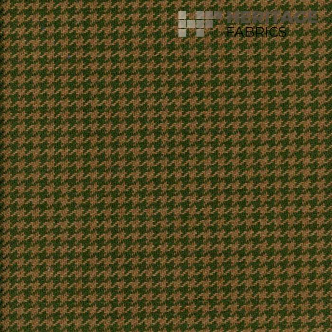 Houndstooth Olive by Heritage Designer Fabric - 100% Cotton India 20,000 Horizontal: 0.375" and Vertical: 0.375" 54" - Swanky Fabrics -