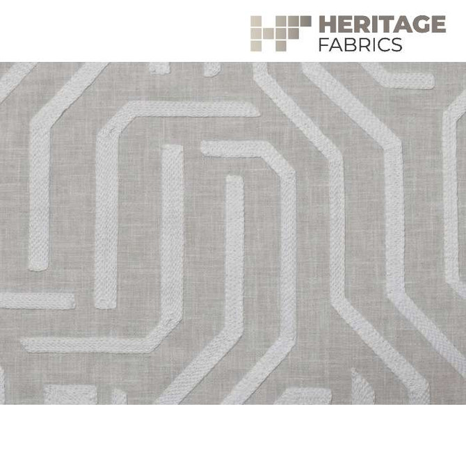 Maize White Linen by Heritage Designer Fabric - 52% Polyester 48% Cotton India 12,000 Horizontal: 9" and Vertical: 9.25" 54" - Swanky Fabrics -