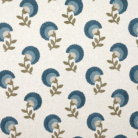 <p>Kindly Expression Prussian by Carole Designer Fabric</p><p><strong>Required Minimum Quantity Purchase: 2 yards</strong></p><p>Book: Forget Me Knot</p><p>Content: Base: 55% Polyester, 40% Cotton, 5% Linen Embr: 60% Polyester, 25% Cotton, 15% Linen</p><p>Origin: </p><p>Performance: 70,000 Wyzenbeek Double Rubs</p><p>Repeat: 9 1/4" V, 9" H</p><p>Width: 54*"</p>