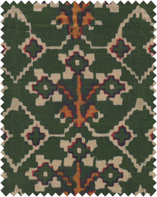 Zold Linen by Mind the Gap Designer Fabric TRANSYLVANIAN ROOTS 100% Linen Made in United Kingdom W 34,6cm x L 66,5cm / W 13.6in x L 26.1in 55.1in - Swanky Fabrics -
