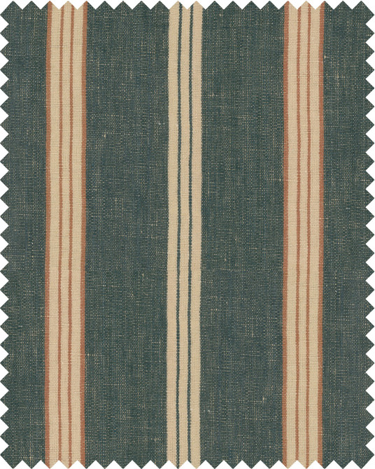 Oregon Stripes Denim Washed Linen by Mind the Gap Designer Fabric WOODSTOCK '69 LIFESTYLE COLLECTION 100% Linen, stonewashed woven fabric Made in Turkey W 50cm x L 50cm / W 19.6in x L 19.6in 59.05in - Swanky Fabrics -