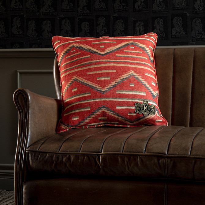 Eyedazzler Linen Cushion by Mind the Gap Designer Pillow THE HOME OF AN ECCENTRIC MAN 100% Linen Made in United Kingdom Assorted piping 20 x 20 in - Swanky Fabrics -