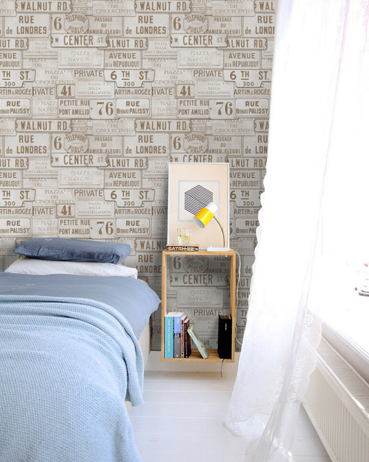 Vintage Signs Premium Wallpaper by Mind the Gap Designer Wallpaper WALLPAPER DESIGNER COLLECTION Non-woven Made in Europe Paste the wall 3 rolls x 20.5 x 3.25 yards - Swanky Fabrics -