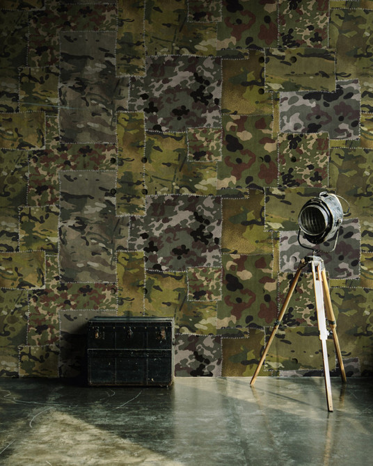 Camo Wallpaper by Mind the Gap Designer Wallpaper PREMIUM DESIGNER WALLPAPER COLLECTION Non-woven Made in Europe Paste the wall 3 rolls x 20.5 x 3.25 yards - Swanky Fabrics -