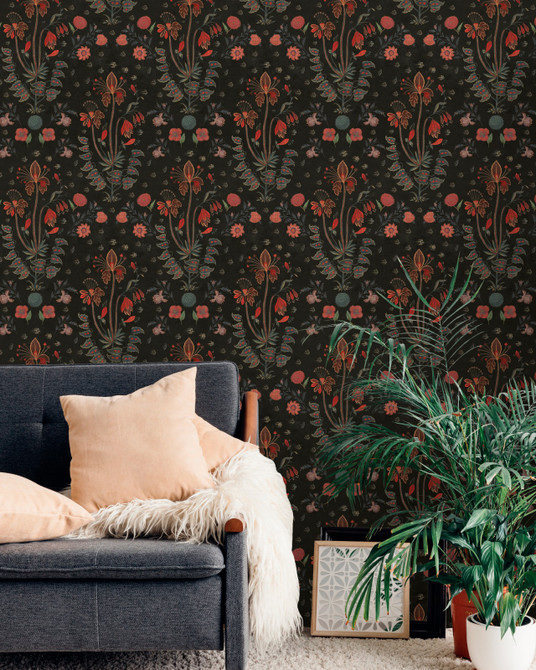 Gypsy Anthracite Wallpaper by Mind the Gap Designer Wallpaper THE WALLPAPER COLLECTABLES Textured Matte Made in Europe Paste the wall 3 rolls x 20.5 x 3.25 yards - Swanky Fabrics -