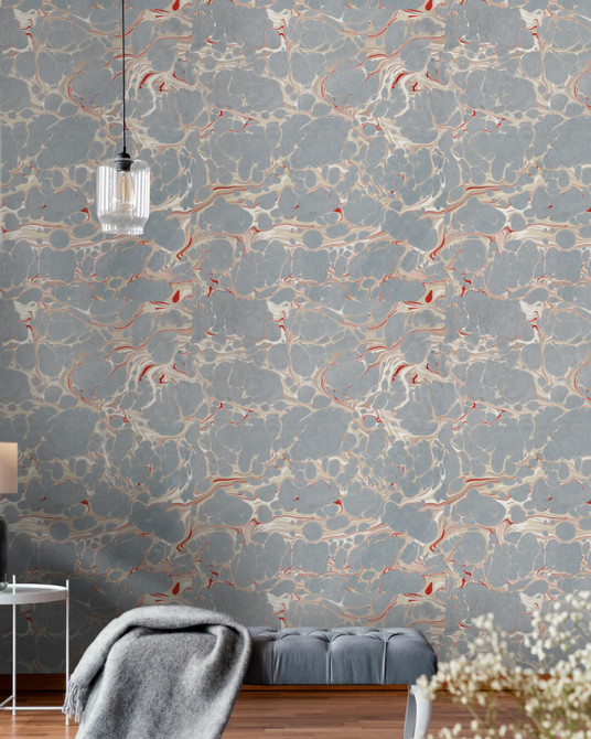 Marbled Wallpaper by Mind the Gap Designer Wallpaper THE WALLPAPER COLLECTABLES Textured Matte Made in Europe Paste the wall 3 rolls x 20.5 x 3.25 yards - Swanky Fabrics -