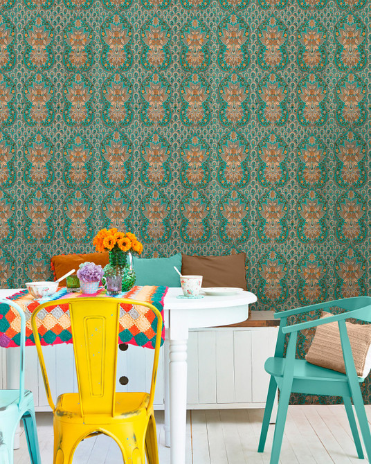 Floral Tapestry Wallpaper by Mind the Gap Designer Wallpaper THE WALLPAPER COLLECTABLES Textured Matte Made in Europe Paste the wall 3 rolls x 20.5 x 3.25 yards - Swanky Fabrics -