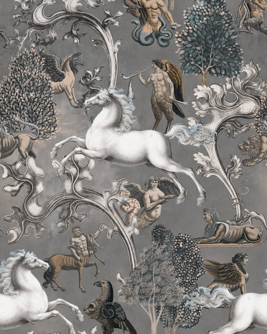 Imaginarium Grey Wallpaper by Mind the Gap Designer Wallpaper THE WALLPAPER COMPENDIUM 1 Non-woven Made in Europe Paste the wall 3 rolls x 20.5 x 3.25 yards - Swanky Fabrics -