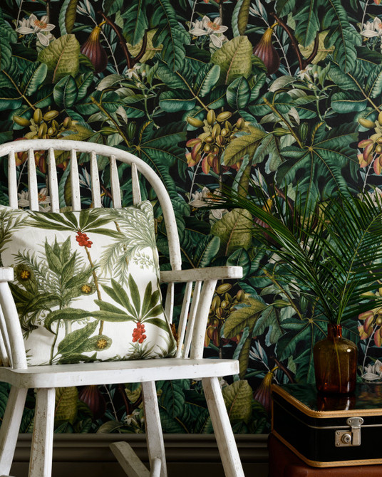 Figs And Dates Wallpaper by Mind the Gap Designer Wallpaper THE WALLPAPER COMPENDIUM 1 Non-woven Made in Europe Paste the wall 3 rolls x 20.5 x 3.25 yards - Swanky Fabrics -