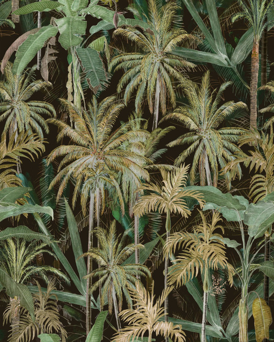 The Jungle Anthracite Wallpaper by Mind the Gap Designer Wallpaper THE WALLPAPER COMPENDIUM 1 Textured Matte Made in Europe Paste the wall 3 rolls x 20.5 x 3.25 yards - Swanky Fabrics -