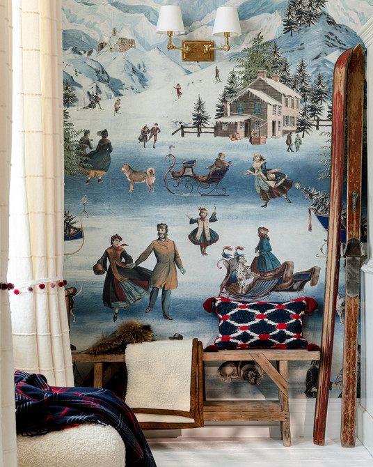 Kaprun Wallpaper by Mind the Gap Designer Wallpaper TYROL APRES-SKI HOME COLLECTION Textured Matte Made in Europe Paste the wall 3 rolls x 20.5 x 3.25 yards - Swanky Fabrics -